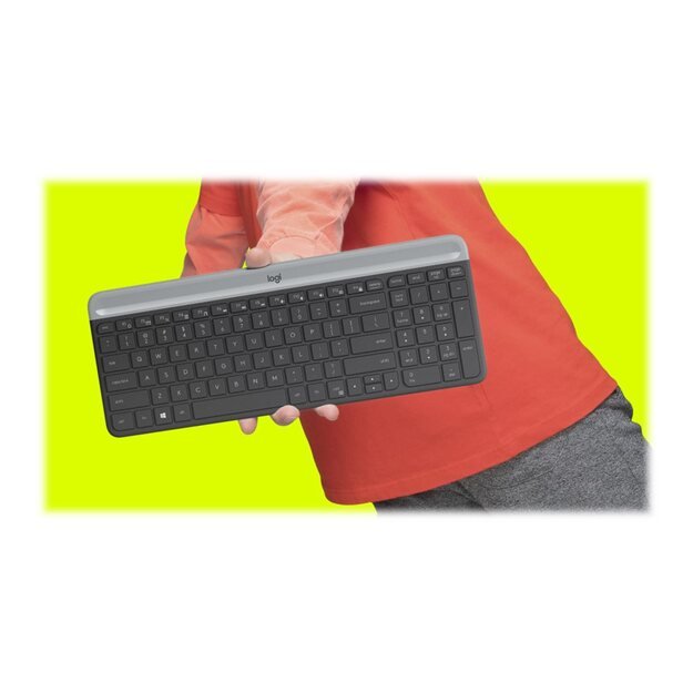 Klaviatūra + pelė komplektas LOGITECH Slim Wireless Keyboard and Mouse Combo MK470 - GRAPHITE - US INTNL - INTNL 40