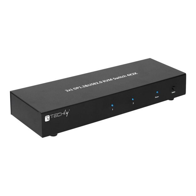 TECHLY 101928 Techly 2-port DisplayPort/USB dual-monitor KVM switch 2x1 with audio