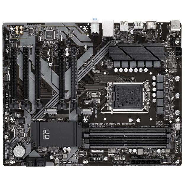 Pagrindinė plokštė GIGABYTE B760 DS3H LGA1700 4xDDR4 4xSATA 2xM.2 1xDP 1xHDMI 8