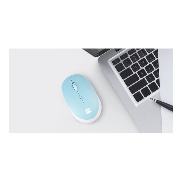 Kompiuterinė pelė belaidė NATEC Wireless Harrier 2 1600DPI Bluetooth 5.1 white-blue