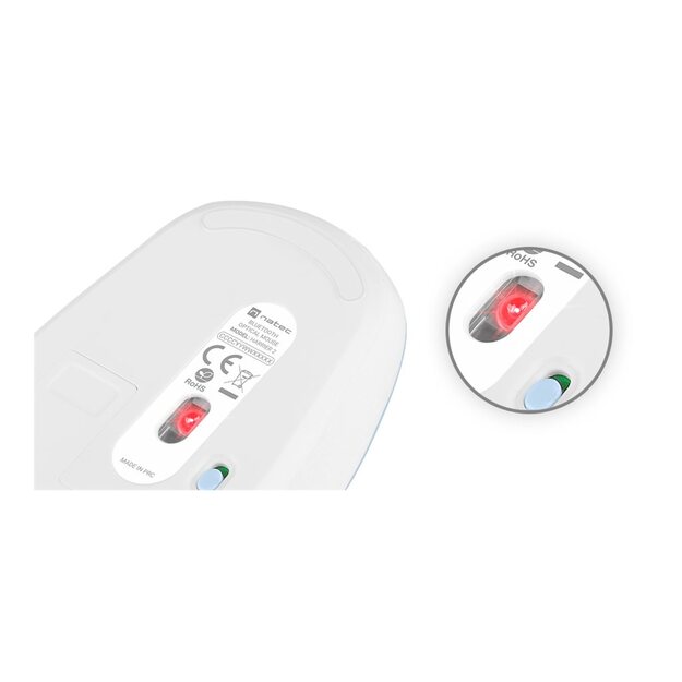 Kompiuterinė pelė belaidė NATEC Wireless Harrier 2 1600DPI Bluetooth 5.1 white-blue