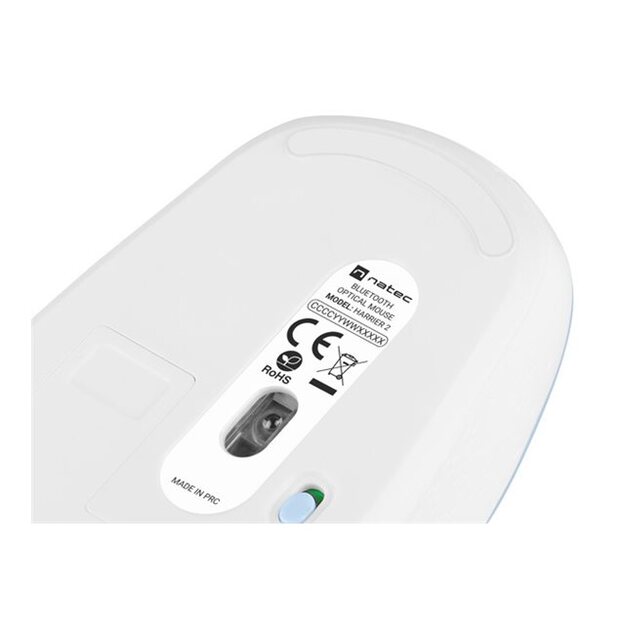 Kompiuterinė pelė belaidė NATEC Wireless Harrier 2 1600DPI Bluetooth 5.1 white-blue