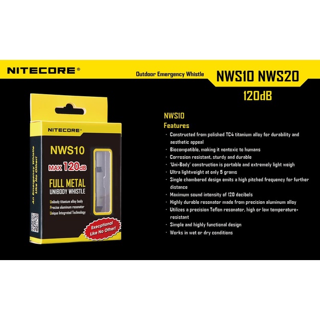WHISTLE OUTDOOR EMERGENCY/120DB NWS10 NITECORE