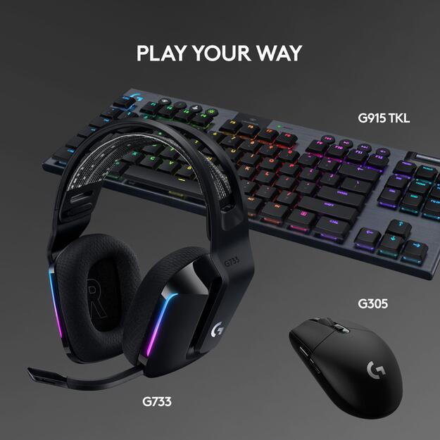 Ausinės GAMING G733 RGB WRL/BLACK 981-000864 LOGITECH 25