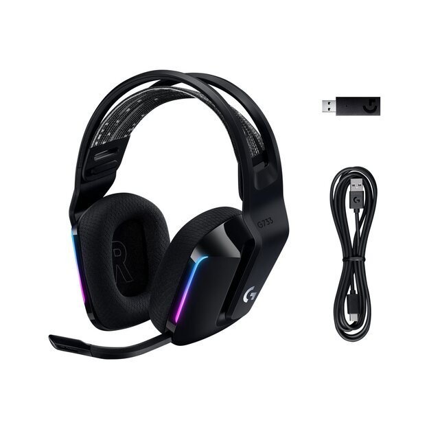 Ausinės GAMING G733 RGB WRL/BLACK 981-000864 LOGITECH