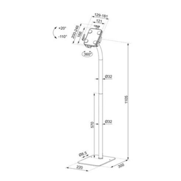 Planšetinio skompiuterio stovas FL15-625WH1 NEOMOUNTS