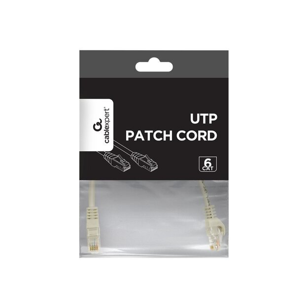 PATCH CABLE CAT6 UTP 0.25M/GREY PP6U-0.25M GEMBIRD