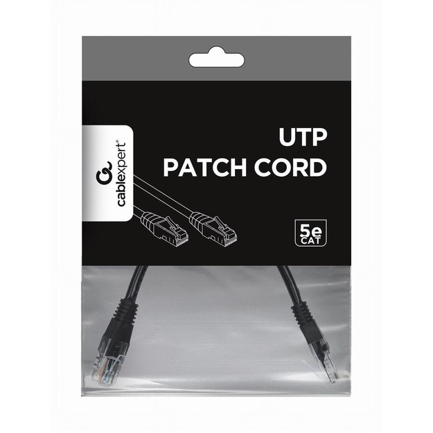 PATCH CABLE CAT5E UTP 0.25M/BLACK PP12-0.25M/BK GEMBIRD