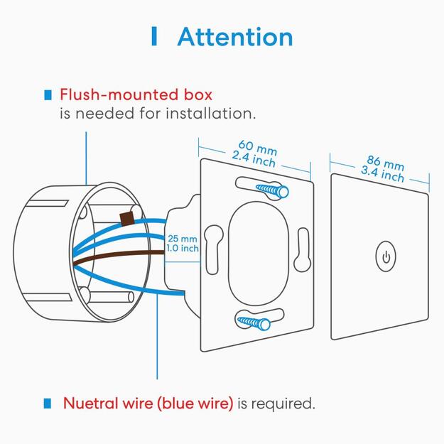 SMART HOME WI-FI WALL SWITCH/2WAY MSS550XHK MEROSS