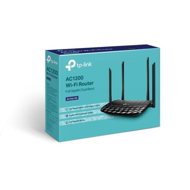 Maršrutizatorius TP-LINK 1200Mbps 4x10/100/1000M LAN \ WAN ports 1 antennas 5 ARCHERA6 3