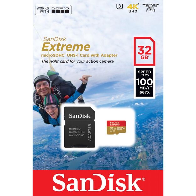 MEMORY MICRO SDHC 32GB UHS-I/W/A SDSQXAF-032G-GN6AA SANDISK 4