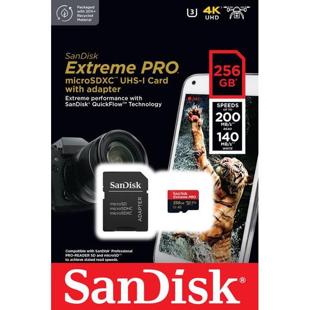 MEMORY MICRO SDXC 256GB UHS-I/W/A SDSQXCD-256G-GN6MA SANDISK 3