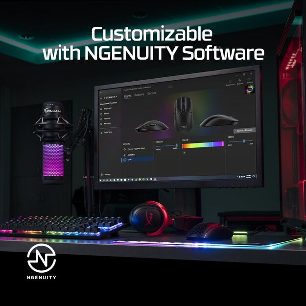 MOUSE USB OPTICAL WRL/PULSEFIRE HASTE 2 BLACK HYPERX 37