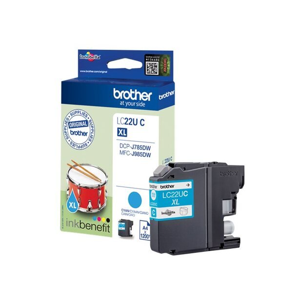 BROTHER LC22UC Ink cyan 1200pages for DCP-J785DW