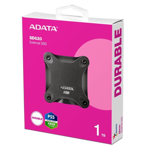 External SSD|ADATA|SD620|1TB|USB 3.2|Write speed 460 MBytes/sec|Read speed 520 MBytes/sec|SD620-1TCBK