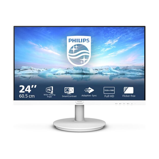 PHILIPS 241V8AW/00 23.8inch IPS 1920x1080 16:9 HDMI D-SUB White
