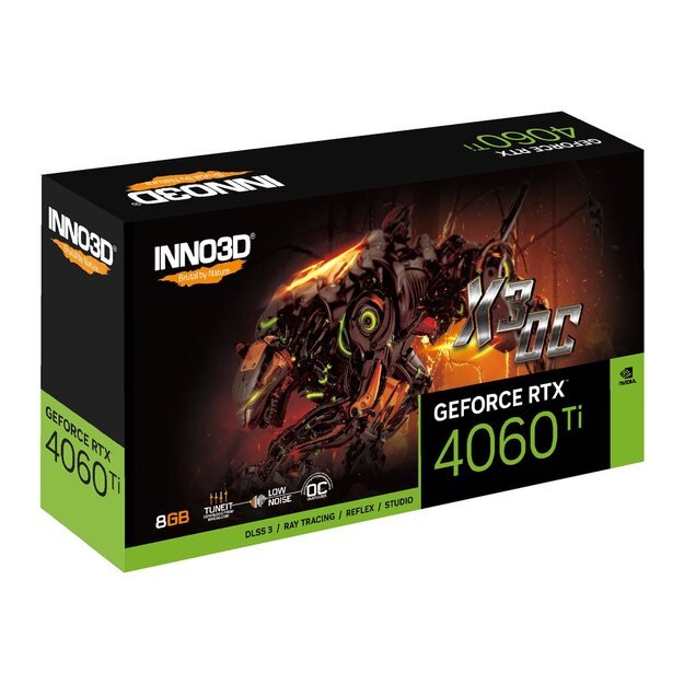 INNO3D GeForce RTX 4060Ti X3 OC 8GB GDDR6 1xHDMI 3xDP