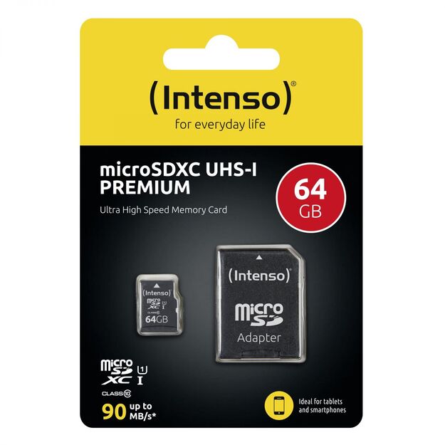 MEMORY MICRO SDXC 64GB UHS-I/W/ADAPTER 3423490 INTENSO 1