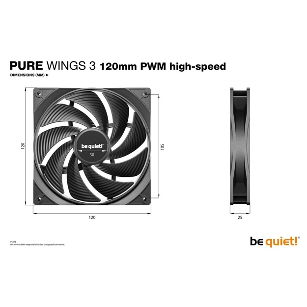 CASE FAN 120MM PURE WINGS 3/PWM HIGH-SPEED BL106 BE QUIET