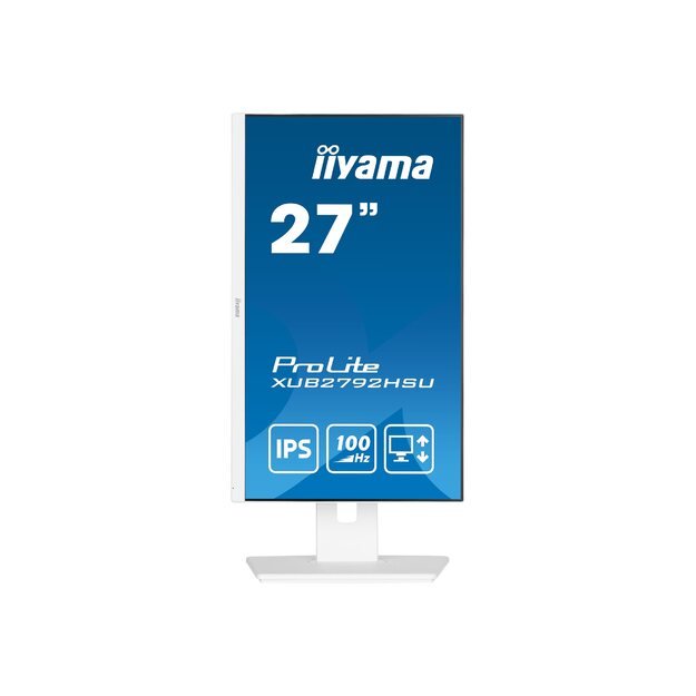 IIYAMA XUB2792HSU-W6 27inch ETE IPS FHD 100Hz 250cd/m2 0.4ms Speakers HDMI DP USB 4x3.2 White FreeSync 15cm Height Adj. White