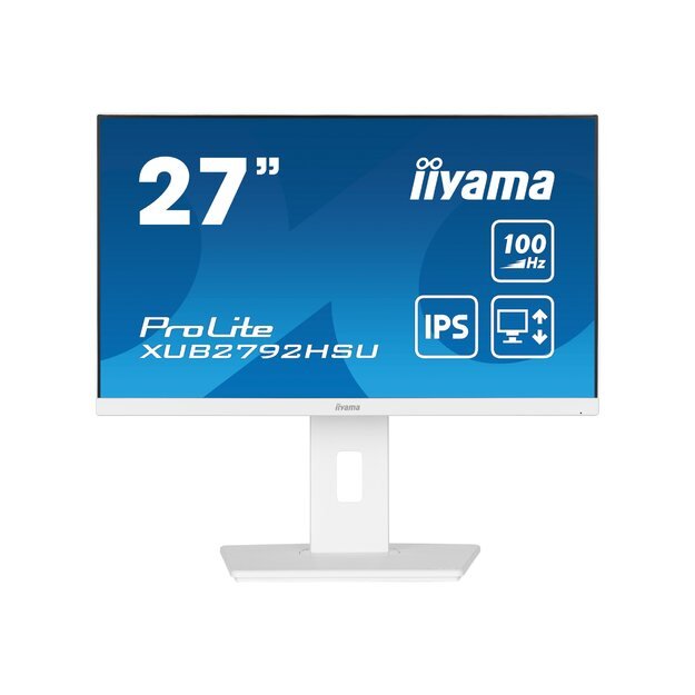 IIYAMA XUB2792HSU-W6 27inch ETE IPS FHD 100Hz 250cd/m2 0.4ms Speakers HDMI DP USB 4x3.2 White FreeSync 15cm Height Adj. White