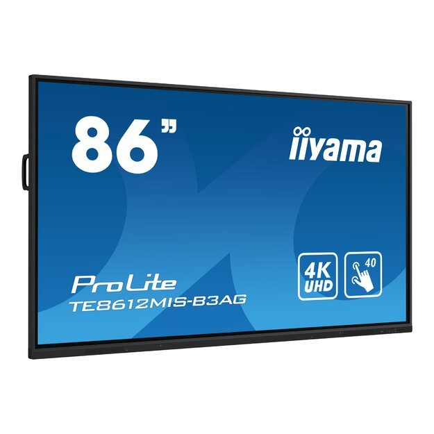 IIYAMA TE8612MIS-B3AG 86inch iiWare10 Android 11 40-Points PureTouch IR with zero bonding 3840x2160 UHD VA panel Metal Housing