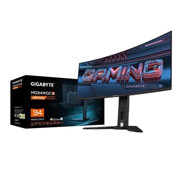 LCD Monitor|GIGABYTE|MO34WQC2 EK|34 |Gaming/Curved/21 : 9|Panel OLED|3440x1440|21:9|0.03 ms|Speakers|MO34WQC2EK