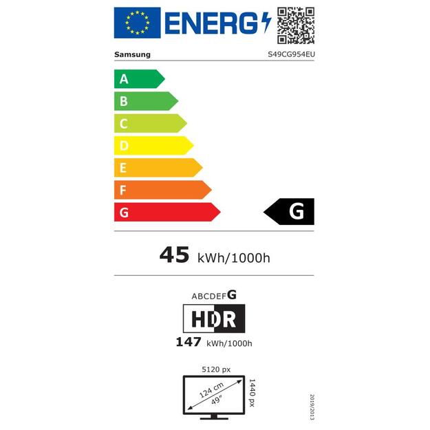 SAMSUNG S49CG954EU 49inch Edge LED 5120x1440 32:9 450cd/m2 1ms 2xHDMI DP