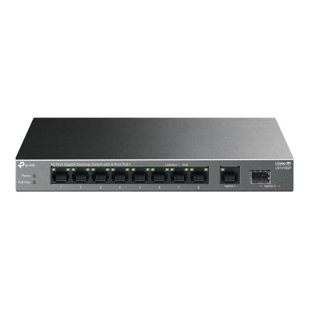 NET SWITCH 10PORT 8POE+/LS1210GP TP-LINK