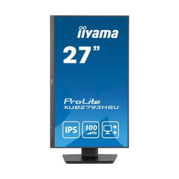 LCD Monitor|IIYAMA|27 |Business|Panel IPS|1920x1080|16:9|100Hz|Matte|1 ms|Speakers|Swivel|Pivot|Height adjustable|Tilt|Colour Black|XUB2793HSU-B6