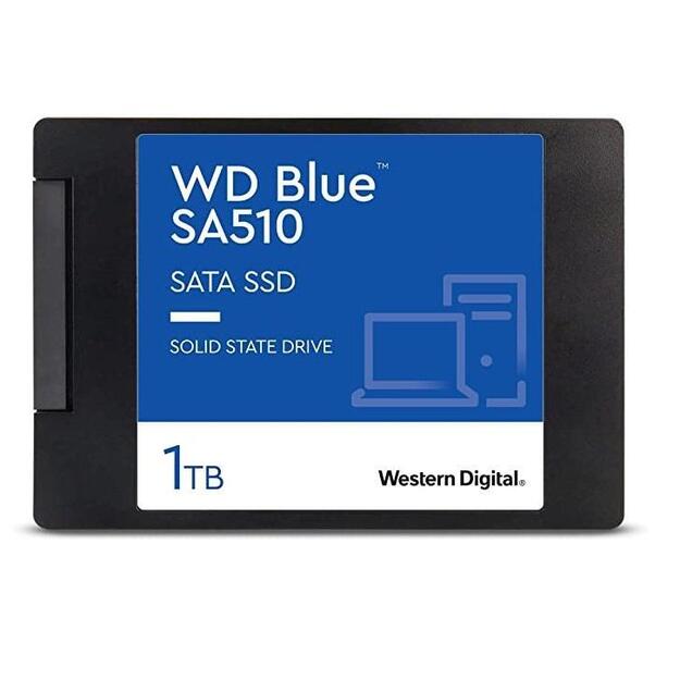 SSD|WESTERN DIGITAL|Blue SA510|1TB|SATA 3.0|Write speed 510 MBytes/sec|Read speed 560 MBytes/sec|2,5 |TBW 400 TB|MTBF 1750000 hours|WDS100T3B0A