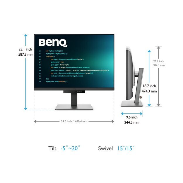 BENQ RD320U 31.5inch IPS 4K 400cd/m2 5ms HDMI2.0x2 DP USB-C PD90W Huba USB Speakers Pivot