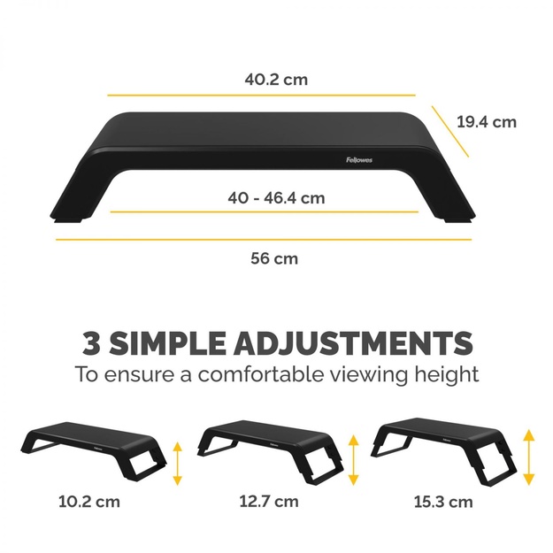 MONITOR ACC RISER HANA LT/BLACK 100016996 FELLOWES