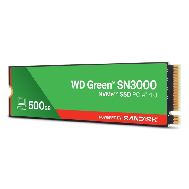 SSD|WESTERN DIGITAL|Green|500GB|M.2|PCIe Gen4|NVMe|Write speed 4100 MBytes/sec|Read speed 5000 MBytes/sec|2.3mm|TBW 100 TB|WDS500G4G0E