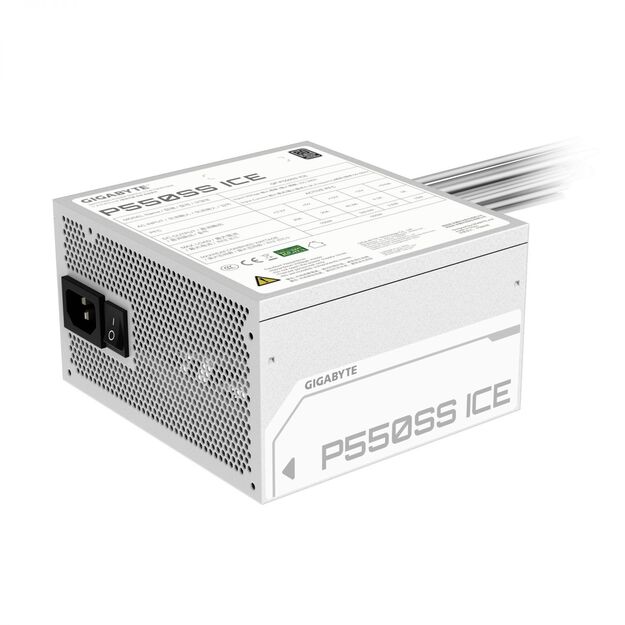 Power Supply|GIGABYTE|GP-P550SS ICE|550 Watts|Efficiency 80 PLUS SILVER|PFC Active|MTBF 100000 hours|GP-P550SSICE 11