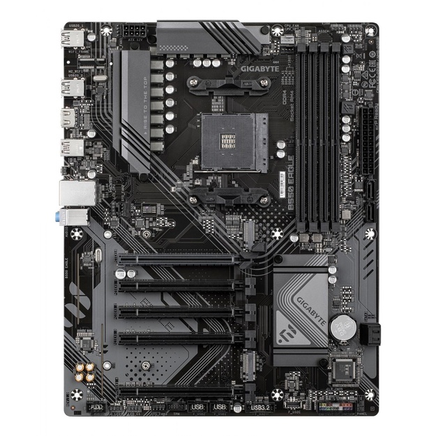 Mainboard|GIGABYTE|AMD B550|SAM4|ATX|Memory DDR4|Memory slots 4|4xPCI-Express 3.0 1x|1xPCI-Express 4.0 16x|2xM.2|1xHDMI|4xUSB 2.0|1xUSB 3.2 type B|2xUSB 3.2|1xUSB-C|1xRJ45|3xAudio port|B550EAGLE1.0