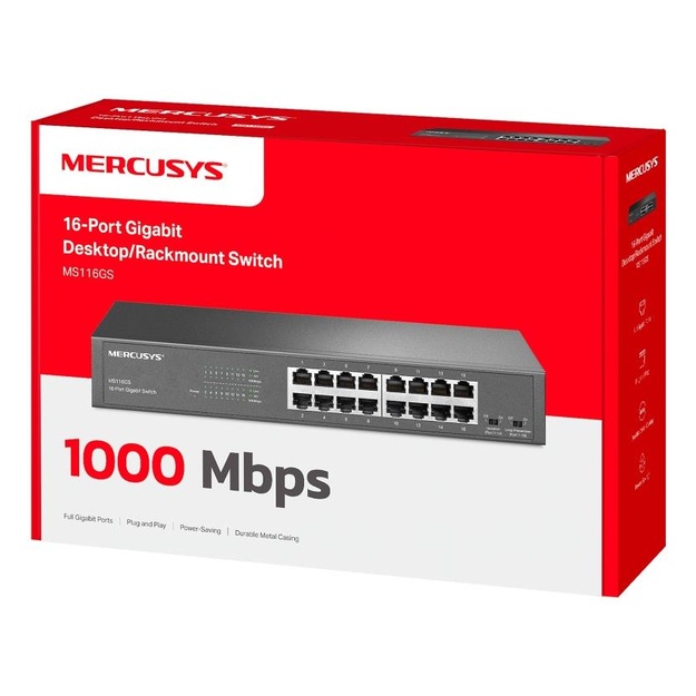 NET SWITCH 16PORT 10/100/1000M/MS116GS MERCUSYS