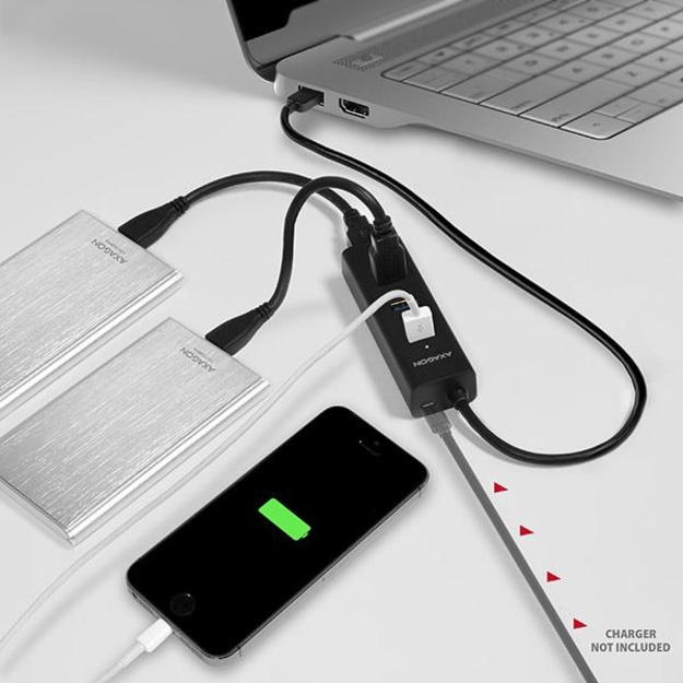 I/O HUB USB3.0 4PORT CHARGING/0.3M HUE-S2B AXAGON