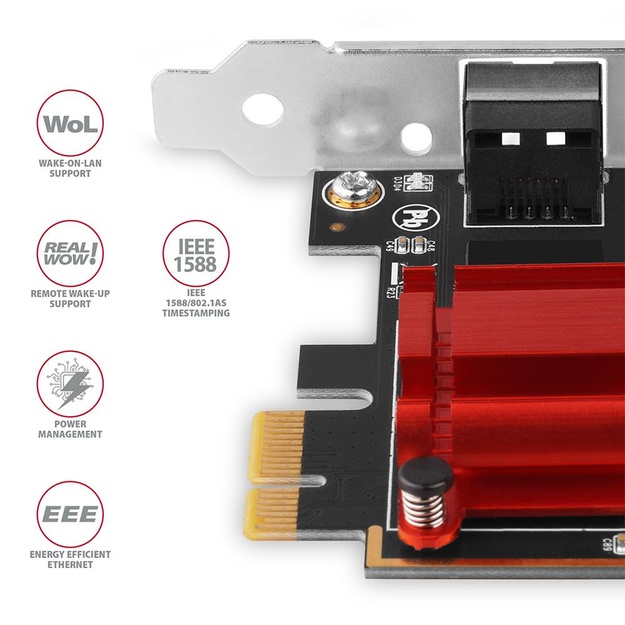 NET CARD PCIE 2.5GBE 1PORT/SP&LP PCEE-G25 AXAGON