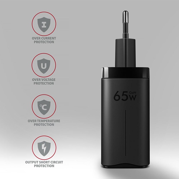 MOBILE CHARGER WALL USB 65W/GAN 3PORT ACU-DPQ65 AXAGON