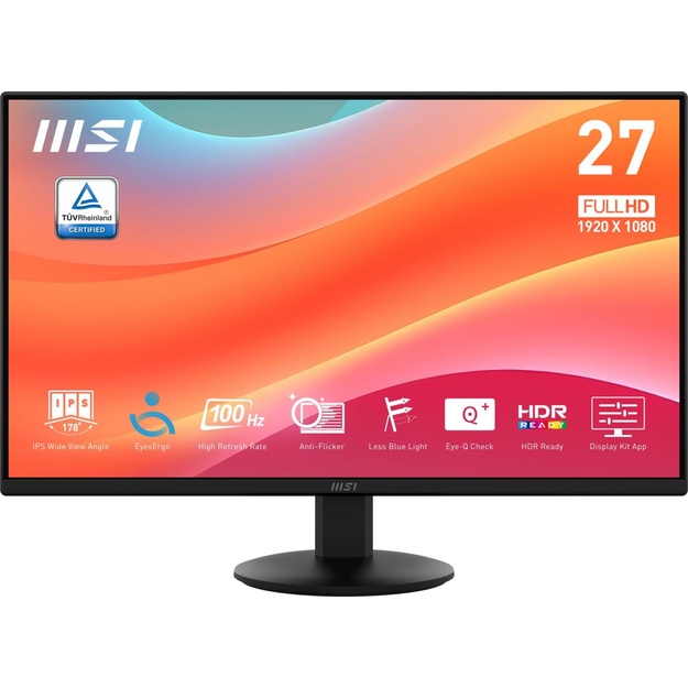 LCD Monitor|MSI|PRO MP272L|27 |Business|Matte|Panel IPS|1920x1080|16:9|100Hz|1 ms|Tilt|Colour Black|PROMP272L