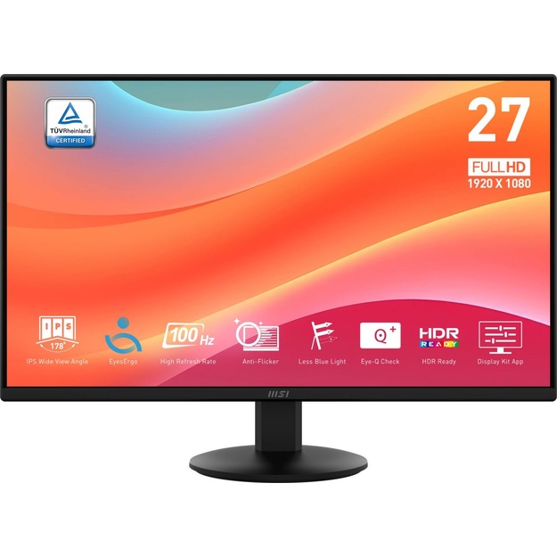 LCD Monitor|MSI|PRO MP272L|27 |Business|Matte|Panel IPS|1920x1080|16:9|100Hz|1 ms|Tilt|Colour Black|PROMP272L