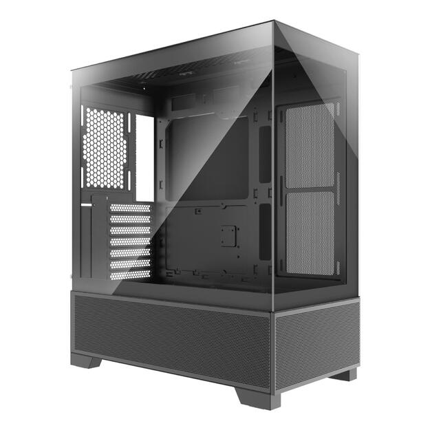 Case|XILENCE|XG172|MidiTower|Case product features Fan control panel/Transparent panel|Not included|Colour Black|XG172 22