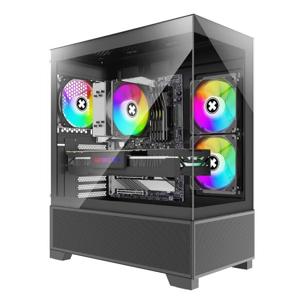 Case|XILENCE|XG172|MidiTower|Case product features Fan control panel/Transparent panel|Not included|Colour Black|XG172 12