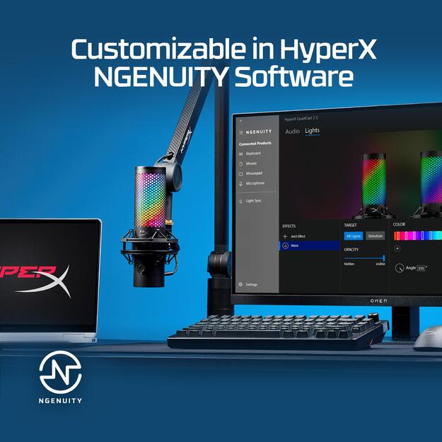 MICROPHONE HYPERX QUADCAST 2 S/BLACK 9A273AA HYPERX 28