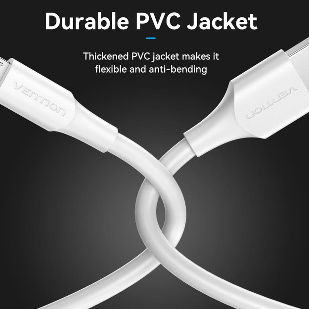 CABLE USB2.0 TO MICRO-B/1M WHITE CTIWF VENTION
