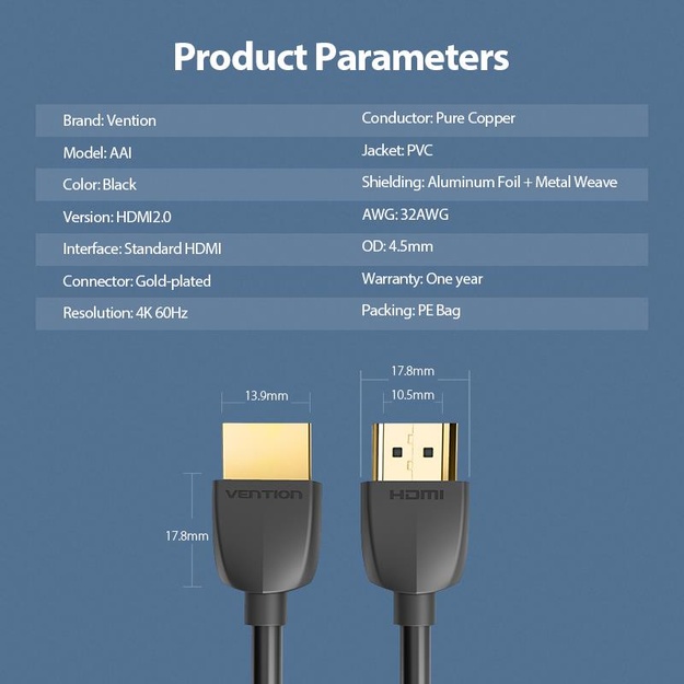 CABLE HDMI 0.5M/AAIBD VENTION