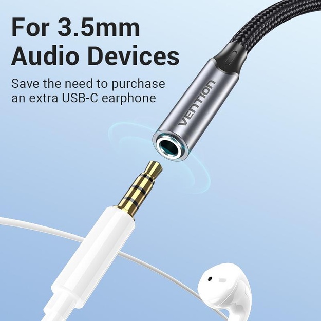 ADAPTER USB-C TO AUDIO 3.5MM/0.1M BGMHA VENTION