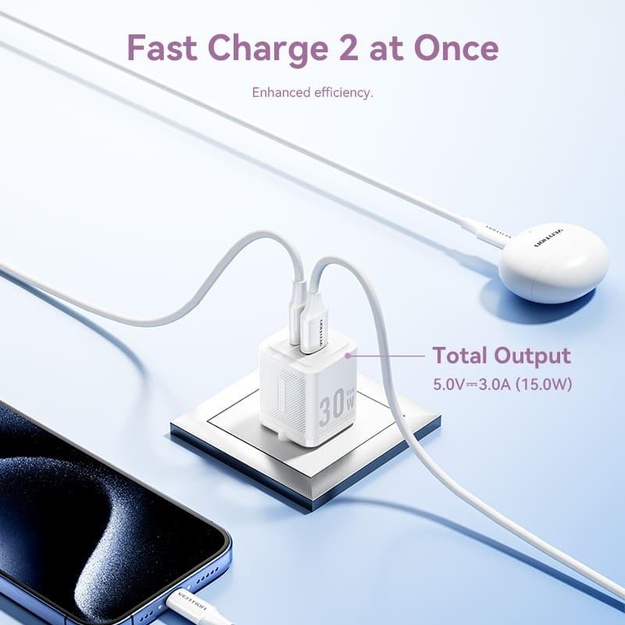 MOBILE CHARGER WALL 30W USB/2P WHITE FEQW0-EU VENTION