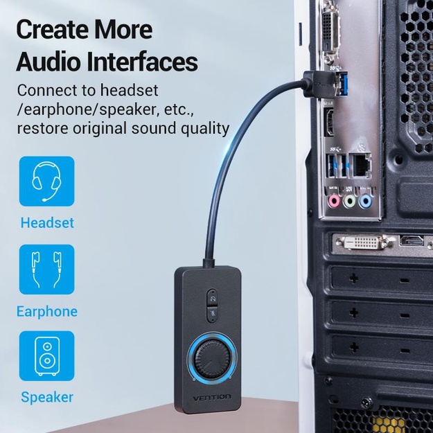 SOUND CARD ADAPTER USB/0.15M CDRBB VENTION